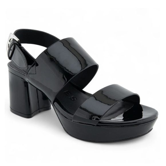 NWT Black Patent Platform Sandals - Sz 9 - Picture 1 of 2